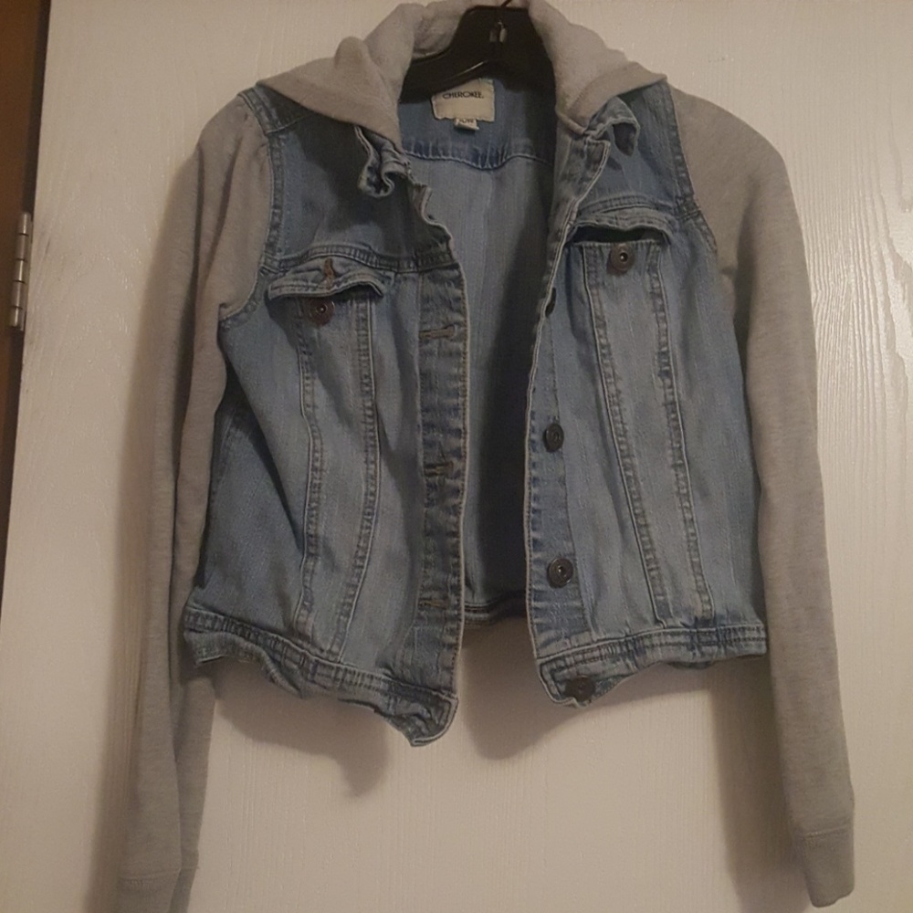 Girls hooded denim jacket